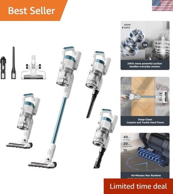 RapidClean Pro Cordless Vacuum   Lightweight for Seniors & Pet Owners, 40 Min...