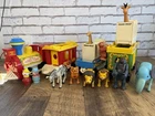 Vintage Fisher Price 1973 Play Family Circus Train Horn People Animals Excellent