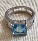 Sterling Silver (.925) Lab Created Blue Topaz Ring — photo 4