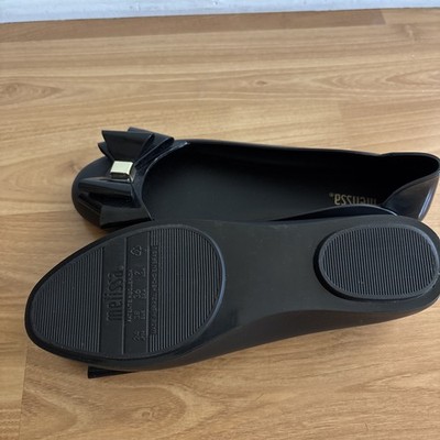 NEW Melissa jelly big bow black shoes 37 ballet flats