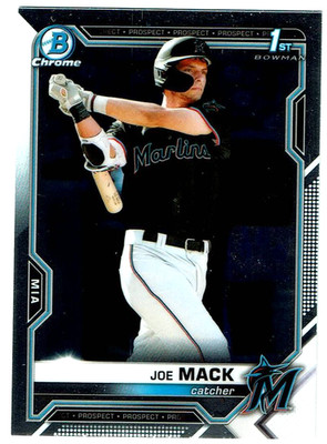 2021 JOE MACK BOWMAN CHROME DRAFT ROOKIE BASEBALL CARD MIAMI MARLINS