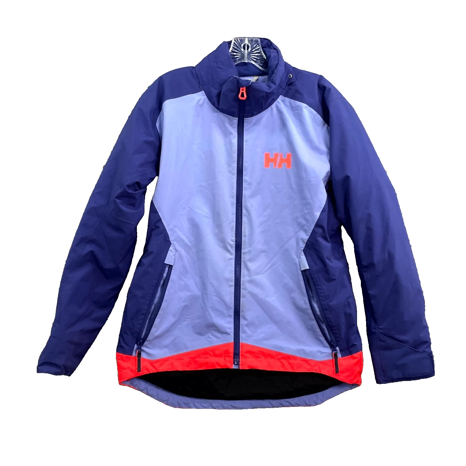Helly Hansen Hooded Jacket Youth 16 Purple Colorblock Full Zip Outdoor Ski Hike