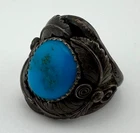 RS Signed Men's Native Ring Sterling Silver Size 9.25 Vintage 9.6g