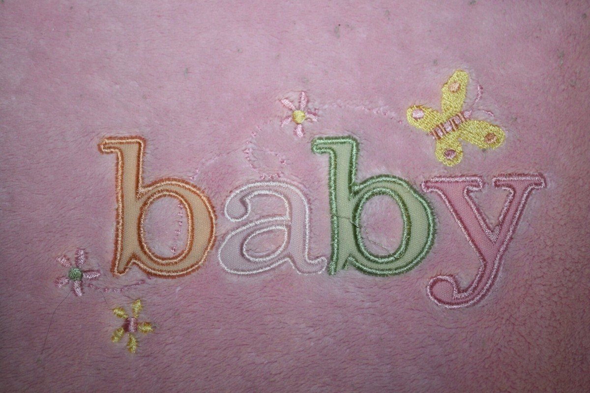 Pink Baby Girls Blanket Plush Butterfly Flowers Owen B A B Y Soft