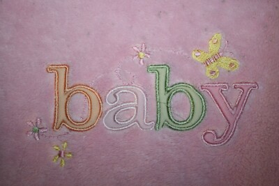Pink Baby Girls Blanket Plush Butterfly Flowers Owen B A B Y Soft Security 40''