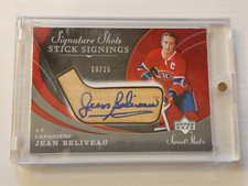 Jean Beliveau 2007-08 Sweet Shot Signature Shots Stick Signings #SSSBE 10/25