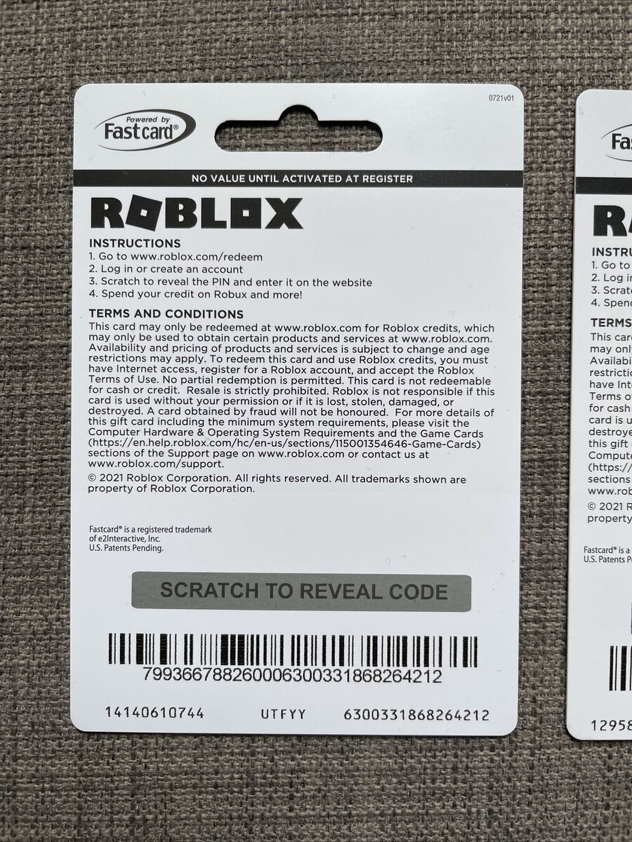 ROBLOX Game CARD UK Edition 20£ & 50£ Collection Card (Without Credit)