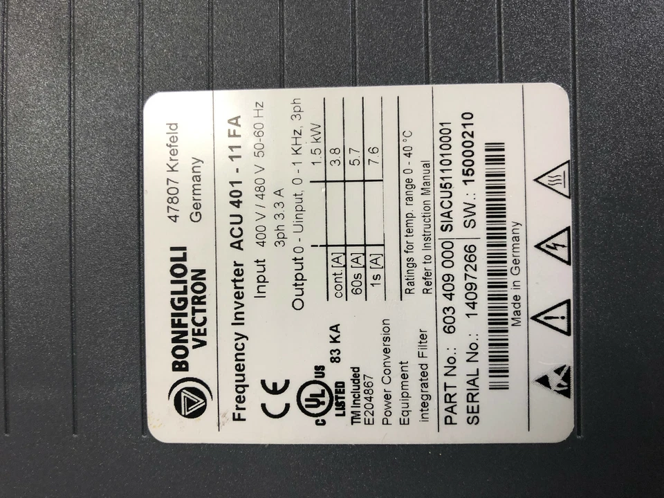 Bonfiglioli ACU 401-11FA Frequenumrichter - Bild 4 von 4