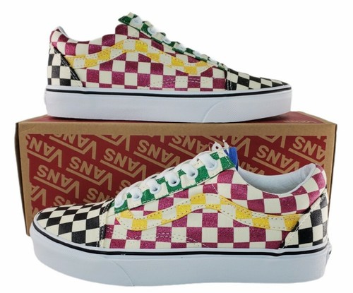 glitter checkered old skool vans