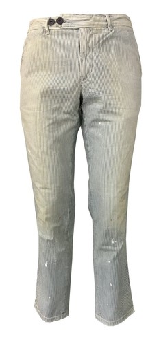 Pantaloni Uomo REDS a righe stile used particolari dipinti cotone MADE IN  ITALY | eBay