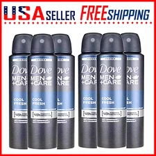 6-Pack Dove Men+Care COOL FRESH Antiperspirant Deodorant Body Spray 150ml=5.0oz