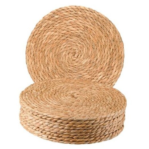 Round Woven Placemats Set of 10, 12" Boho Rattan Placemats 12 inch Set of 10