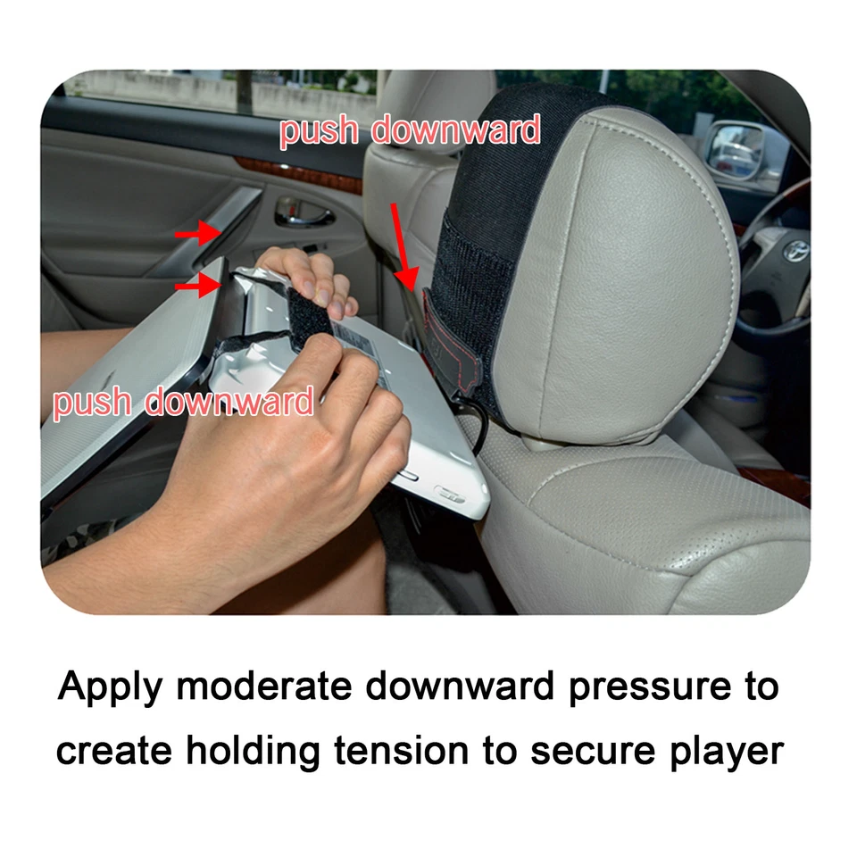TFY Car Headrest Mount Holder for Standard (Laptop Style) Portable DVD Player - Image 2 of 4