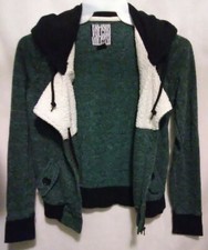 Girls Knit Volcom Hoodie Small Zip Up Flight School Sherpa Jacket