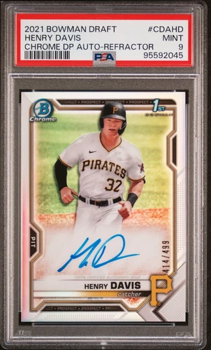 2021 Bowman Draft Chrome Henry Davis Refractor Auto 414/499 #CDAHD PSA 9