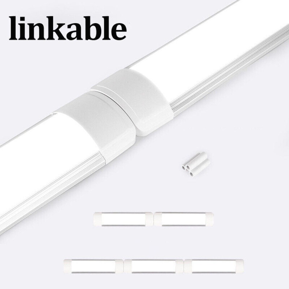 5FT LED Strip Lights Batten Tube Light Office Garage Ceiling Lamp 6500K