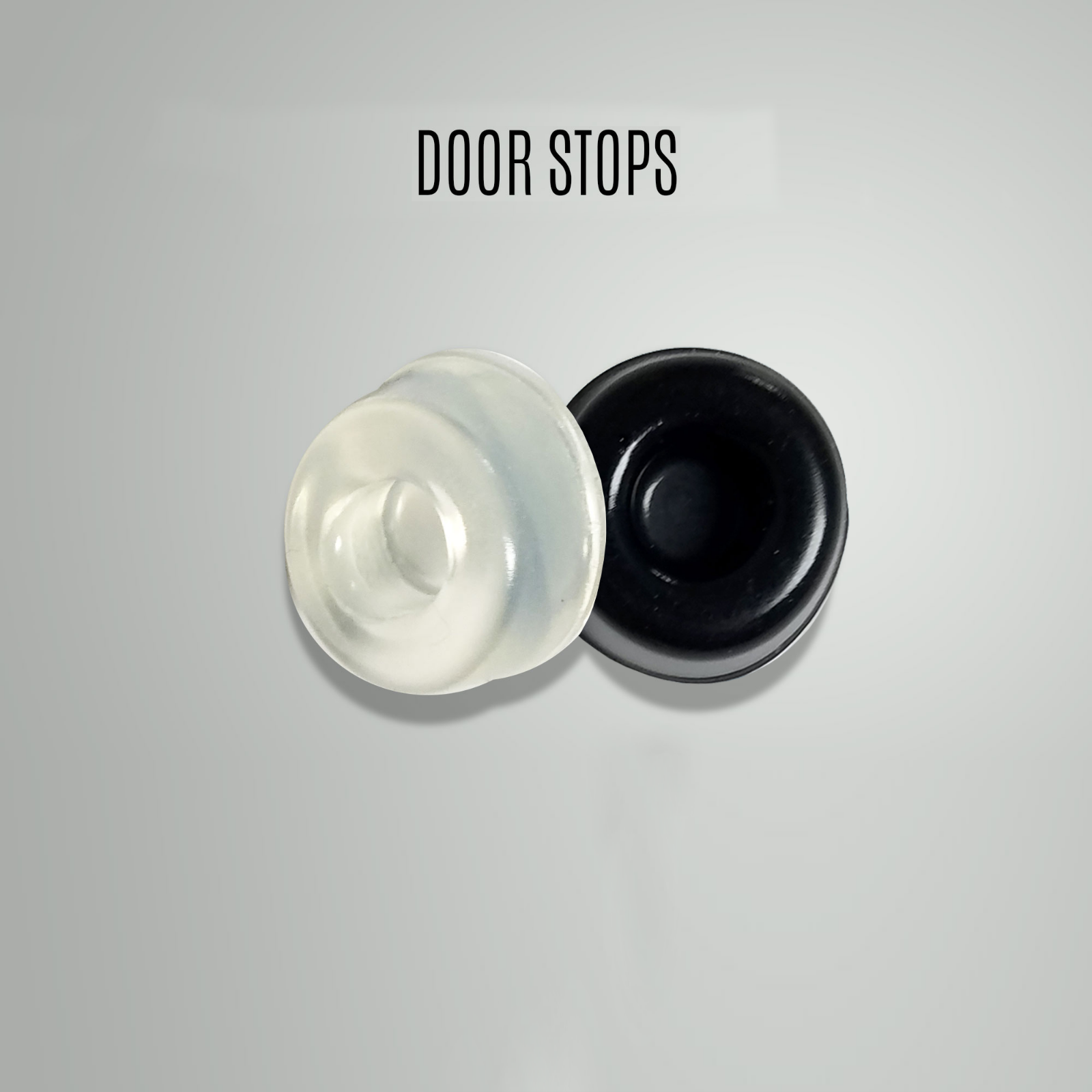 Self adhesive Door Knob Bumpers Wall Door Stops, Black/Clear. 0.9''x 0.