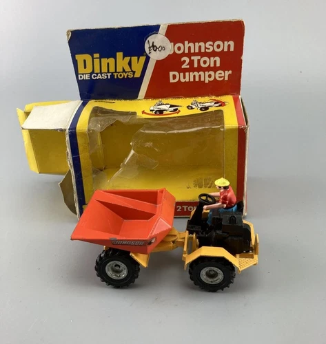 DINKY TOYS #430 JOHNSON 2 TON DUMPER TRUCK WITH DRIVER & POOR BOX  *VINTAGE*