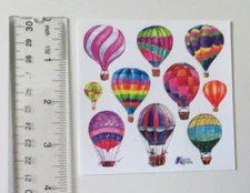 Violette Stickers - HOT AIR BALLOONS - 4x4 Square Sticker Sheet #K78
