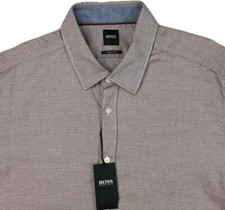 Men's Hugo Boss L/S Red Printed Shirt S Small Regular Fit Lukas NEW 118 NICE