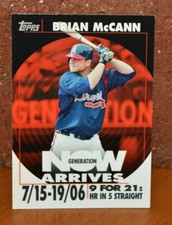 TOPPS '07 GENERATION NOW ARRIVES BRIAN McCANN BASEBALL CARD PACK TO PENNY SLEEVE