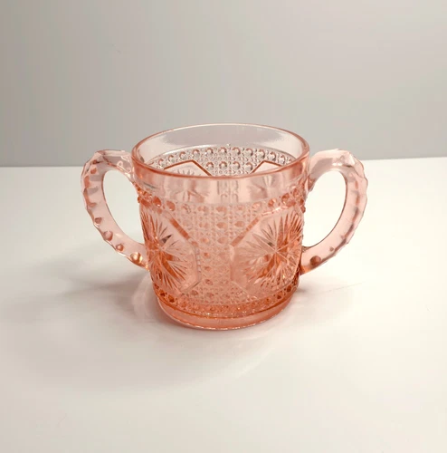 Vintage Pink Depression Glass Spooner Open Sugar Imperial Glass Amelia Pattern