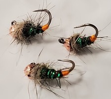 Tungsten Bead Head Trout Jig Fly, Trout Jig Nymph, Orange Tag Caddis Nymph