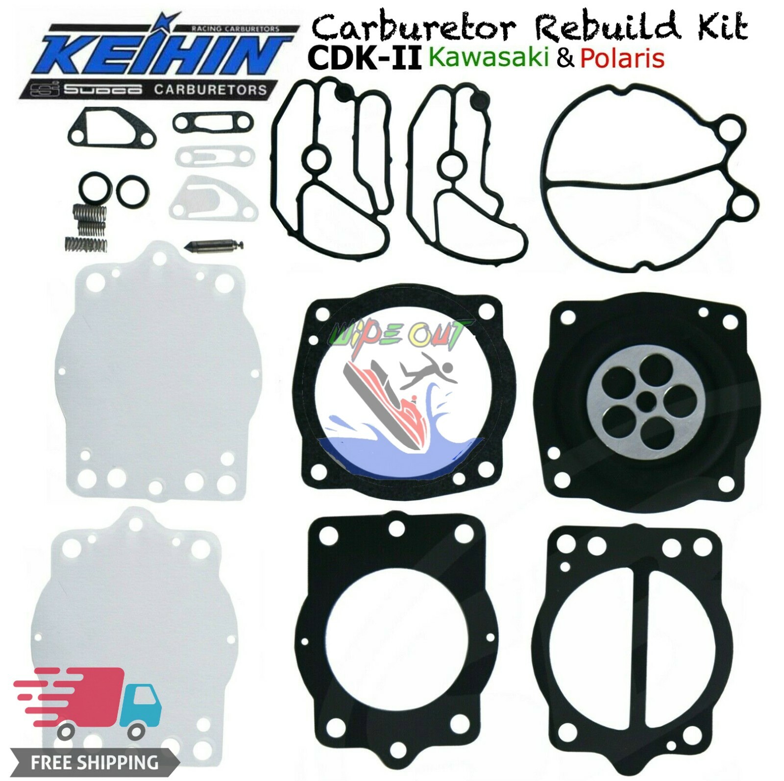 Keihin CDKII Carb Rebuild Kit 38mm, 40mm, 42mm Kawasaki Jet Ski