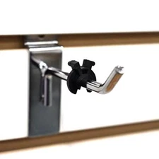  Black Peg Hook Stoppers, Squeeze & Pinch Inventory Control Clips to 100 Pack