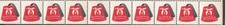 Freemasonry TEHAMA Masonic TEMPLE A.A.O..N.M.S. Strip of 10 Masonic Seal MNH