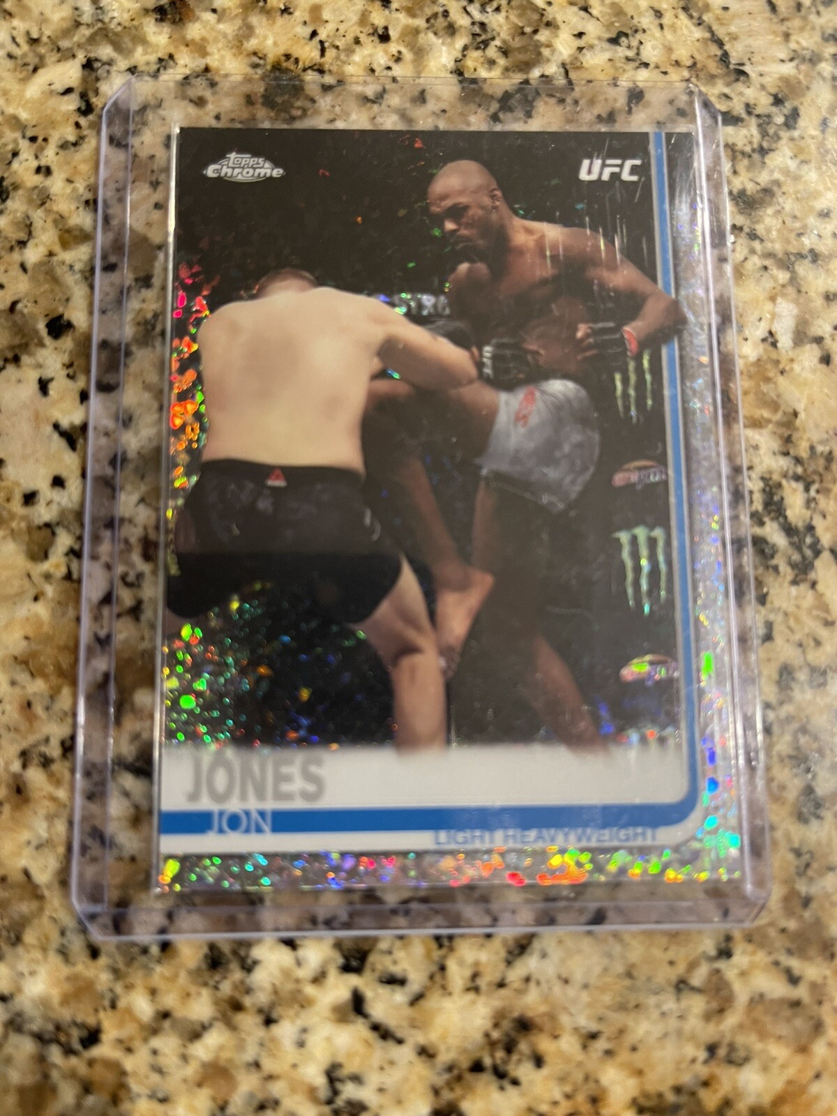 Jon Jones 2019 Topps Chrome UFC Diamond Speckle SSP Refractor