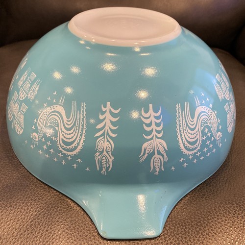 Vintage Pyrex Cinderella Turqouise Blue Butterprint Amish 444 Mixing Bowl 4 Qt - Picture 3 of 12