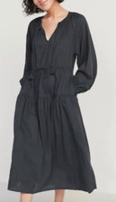 Old Navy Women's Charcoal Gray Embroidered Tassel Midi Dress Size M