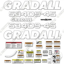Fits Gradall 534D9-45 Decal Kit Telehandler  Reproduction Stickers - 3M VINYL!