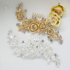 USA Seller high quality SILVER, GOLD tone wedding bridal rhinestone hair comb 94