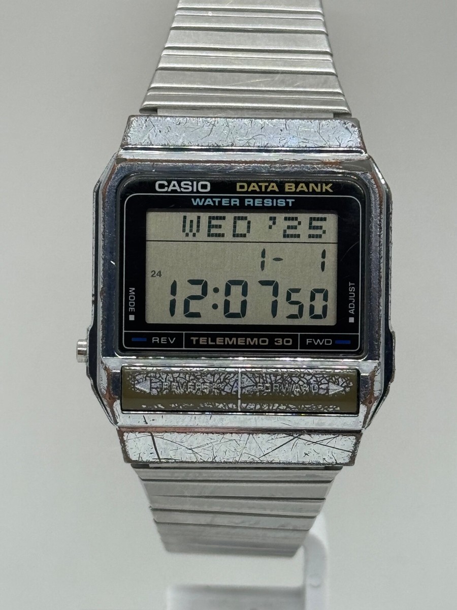 Casio DB-310 Module 871 Data Bank Vintage Tele Memo 30 Alarm Wrist Watch  Wr50