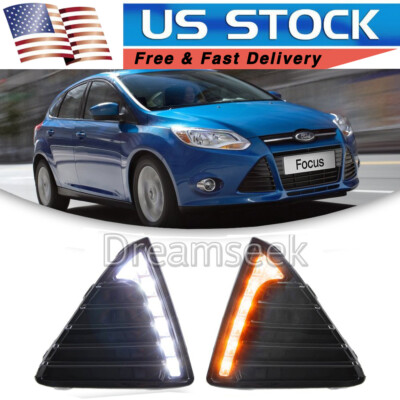 DRL FOR FORD FOCUS 2012 2013 2014 LED DAYTIME RUNNING LIGHT FOG LAMP TURN SIGNAL