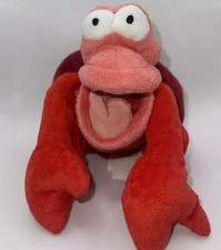 Disney Store 8" Sebastian Bean Bag Plush The Little Mermaid Crab Stuffed Vintage