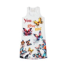 Women's Racerback Dress (AOP) Butterflies Design Dress 3