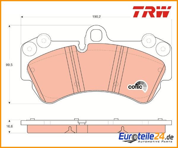 Bremsbelagsatz, Scheibenbremse Cotec Trw GDB1547 FüR Vw-image