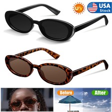 Oval Sunglasses Trendy Polarized Sunglasses for Woman Men Retro Sun Glasse Gifts