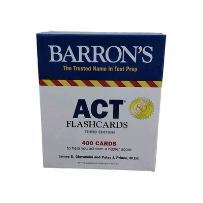 ACT Flashcards Barron's Test Prep3rd Edition 400 Cards To Achieve Higher Score 