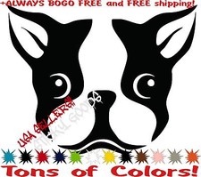 2 - Boston Terrier Cute Dog Face Vinyl Decal Sticker Car Window laptop Anywhere