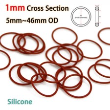 Red Silicone O Ring Sealing Food Grade Metric 1mm Cross Section 5mm 45mm OD