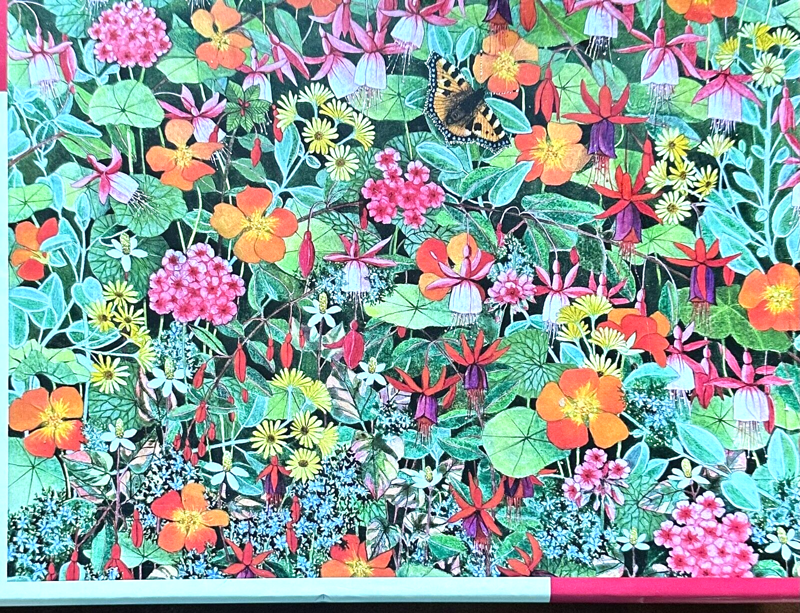 Attraction CMP HTF 500 pc Puzzle Beautiful A Carpet of Flowers Leaves Butterflie