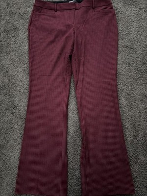 Express Columnist Barely Boot Stretch Red Black Check Pants Size 14R EUC