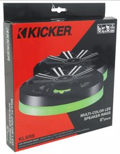 NEW PAIR OF KICKER 47KLSR8 8" Weather Proof LED Speaker/Subwoofer Ring Lights 