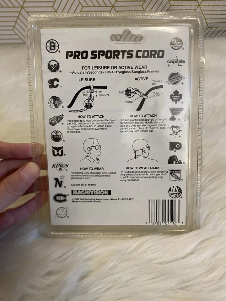 Nuevo en caja Cordón deportivo profesional Pittsburgh Penguins vintage para gafas/gafas de sol Foto 4 de 4
