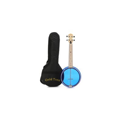 Gold Tone Little Gem See-through Banjo Ukulele (Sapphire) with Gig Bag