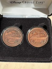 Juego de monedas de quilla Disney Cruise Line monedas de cobre de ensueño y fantasía de Disney con estuche